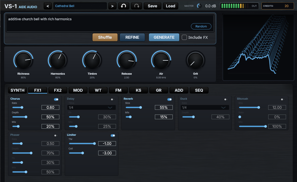 AIDE AUDIO VS-1 Versa Synth Plugin GUI